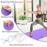 6 x 2 英尺三折健身垫，带手柄和可拆卸拉链罩 - 紫色 6 x 2 FT Tri-Fold Gym Mat with Handles and Removable Zippered Cover-Purple