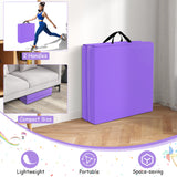6 x 2 英尺三折健身垫，带手柄和可拆卸拉链罩 - 紫色 6 x 2 FT Tri-Fold Gym Mat with Handles and Removable Zippered Cover-Purple