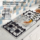 30/36 英寸燃气灶，带 4/6 强力燃烧器和 ABS 旋钮 - 30 英寸 30/36 Inch Gas Cooktop with 4/6 Powerful Burners and ABS Knobs-30 inches