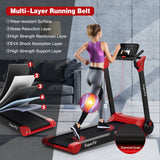 2.25马力电动折叠跑步机带LED显示屏和APP控制-红色 2.25 HP Electric Motorized Folding Running Treadmill Machine with LED Display and APP Control-Red