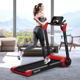 2.25马力电动折叠跑步机带LED显示屏和APP控制-红色 2.25 HP Electric Motorized Folding Running Treadmill Machine with LED Display and APP Control-Red