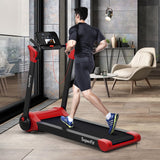 2.25马力电动折叠跑步机带LED显示屏和APP控制-红色 2.25 HP Electric Motorized Folding Running Treadmill Machine with LED Display and APP Control-Red