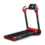 2.25马力电动折叠跑步机带LED显示屏和APP控制-红色 2.25 HP Electric Motorized Folding Running Treadmill Machine with LED Display and APP Control-Red