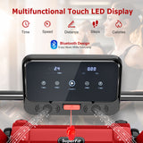 2.25马力电动折叠跑步机带LED显示屏和APP控制-红色 2.25 HP Electric Motorized Folding Running Treadmill Machine with LED Display and APP Control-Red