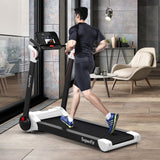 2.25马力电动折叠跑步机带LED显示屏和APP控制-白色 2.25 HP Electric Motorized Folding Running Treadmill Machine with LED Display and APP Control-White