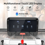 2.25马力电动折叠跑步机带LED显示屏和APP控制-白色 2.25 HP Electric Motorized Folding Running Treadmill Machine with LED Display and APP Control-White