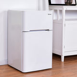 3.2 立方英尺紧凑型不锈钢冰箱 - 白色 3.2 cu ft. Compact Stainless Steel Refrigerator-White