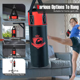 11 磅儿童悬挂式沙袋套装带拳击手套 - 黑色 11 Pounds Kids Hanging Punching Bag Set with Punching Gloves-Black