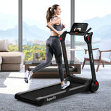 2.25马力电动折叠跑步机带LED显示屏和APP控制-黑色 2.25 HP Electric Motorized Folding Running Treadmill Machine with LED Display and APP Control-Black