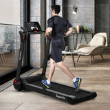 2.25马力电动折叠跑步机带LED显示屏和APP控制-黑色 2.25 HP Electric Motorized Folding Running Treadmill Machine with LED Display and APP Control-Black