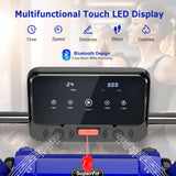 2.25马力电动折叠跑步机带LED显示屏和APP控制-海军蓝 2.25 HP Electric Motorized Folding Running Treadmill Machine with LED Display and APP Control-Navy