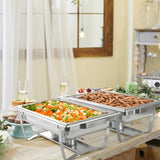 2 件装 Chafing 9 夸脱不锈钢矩形金龟子自助餐 2 Packs Chafing 9 Quart Stainless Rectangular Chafer Buffet