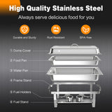 2 件装 Chafing 9 夸脱不锈钢矩形金龟子自助餐 2 Packs Chafing 9 Quart Stainless Rectangular Chafer Buffet