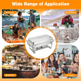 2 件装 Chafing 9 夸脱不锈钢矩形金龟子自助餐 2 Packs Chafing 9 Quart Stainless Rectangular Chafer Buffet