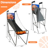 可折叠单杆篮球街机游戏，带电子记分器和篮球 Foldable Single Shot Basketball Arcade Game with Electronic Scorer and Basketballs