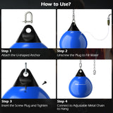 21寸可调节金属链水沙袋-蓝色 21 Inch Water Punching Bag with Adjustable Metal Chain-Blue