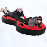 80英寸2人充气雪橇儿童和成人-红色 80 Inch 2-Person Inflatable Snow Sled for Kids and Adults-Red