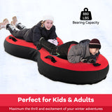 80英寸2人充气雪橇儿童和成人-红色 80 Inch 2-Person Inflatable Snow Sled for Kids and Adults-Red