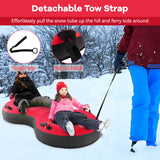 80英寸2人充气雪橇儿童和成人-红色 80 Inch 2-Person Inflatable Snow Sled for Kids and Adults-Red