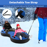 80英寸2人充气雪橇儿童和成人-蓝色 80 Inch 2-Person Inflatable Snow Sled for Kids and Adults-Blue