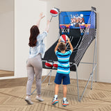 双射击篮球街机游戏，8 种游戏模式和 4 个球 - 蓝色 Dual Shot Basketball Arcade Game with 8 Game Modes and 4 Balls-Blue