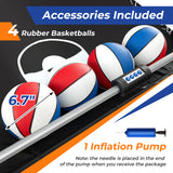 双射击篮球街机游戏，8 种游戏模式和 4 个球 - 蓝色 Dual Shot Basketball Arcade Game with 8 Game Modes and 4 Balls-Blue