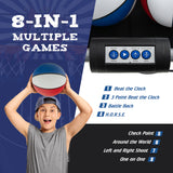 双射击篮球街机游戏，8 种游戏模式和 4 个球 - 白色 Dual Shot Basketball Arcade Game with 8 Game Modes and 4 Balls-White