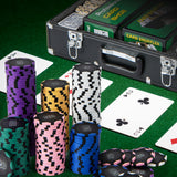 600 片扑克筹码套装 14 克 Claytec 筹码带便携包 - 黑色 600-Piece Poker Chip Set 14 Gram Claytec Chips with Carrying Case-Black