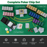 600 片扑克筹码套装 14 克 Claytec 筹码带便携包 - 黑色 600-Piece Poker Chip Set 14 Gram Claytec Chips with Carrying Case-Black