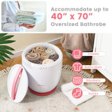 带自动关闭功能的台面毛巾加热器桶 粉色 Countertop Towel Warmer Bucket with Auto Shut Off-Pink