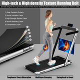 2.25HP二合一折叠跑步机带APP音箱遥控-银色 2.25HP 2 in 1 Folding Treadmill with APP Speaker Remote Control-Silver