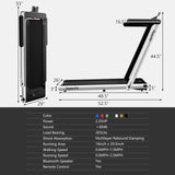 2.25HP二合一折叠跑步机带APP音箱遥控-银色 2.25HP 2 in 1 Folding Treadmill with APP Speaker Remote Control-Silver