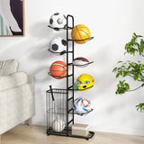 金属篮球架，带 7 个可拆卸挂杆和侧球篮 Metal Basketball Holder with 7 Removable Hanging Rods and Side Ball Basket