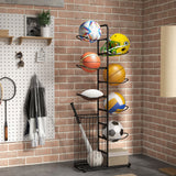 金属篮球架，带 7 个可拆卸挂杆和侧球篮 Metal Basketball Holder with 7 Removable Hanging Rods and Side Ball Basket
