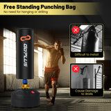 带支架和吸盘底座的独立式沙袋跆拳道袋 Freestanding Punching Bag Kickboxing Bag with Stand and Suction Cup Base
