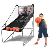 可折叠双人电子篮球游戏机4球室内 Foldable Double Electronic Basketball Game with 4 Balls Indoor