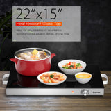 22 x 14 英寸可调温度电热盘加热盘洗碗机 22 x 14 Inch Electric Warming Tray Hot Plate Dish Warmer with Adjustable Temperature