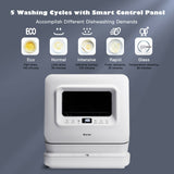 便携式台面洗碗机风干 5 种程序，带 7.5 升水箱 Portable Countertop Dishwasher Air Drying 5 Programs with 7.5L Water Tank