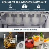 不锈钢 26 磅/24 H 自洁台面制冰机 Stainless Steel 26 lbs/24 H Self-Clean Countertop Ice Maker Machine