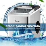 不锈钢 26 磅/24 H 自洁台面制冰机 Stainless Steel 26 lbs/24 H Self-Clean Countertop Ice Maker Machine