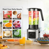 1500W 5 速台面冰沙搅拌机，带 5 个预设和 68 盎司 Tritan 罐-银色 1500W 5-Speed Countertop Smoothie Blender with 5 Presets and 68oz Tritan Jar-Silver