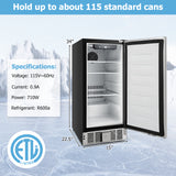 带可调恒温器和不锈钢门的紧凑型冰箱 - 银色 Compact Refrigerator with Adjustable Thermostat and Stainless Steel Door-Silver