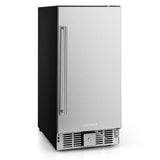 带可调恒温器和不锈钢门的紧凑型冰箱 - 银色 Compact Refrigerator with Adjustable Thermostat and Stainless Steel Door-Silver