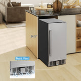 带可调恒温器和不锈钢门的紧凑型冰箱 - 银色 Compact Refrigerator with Adjustable Thermostat and Stainless Steel Door-Silver