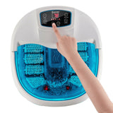 家用泡泡电动按摩滚轮足疗浴缸-蓝色 Foot Spa Tub with Bubbles and Electric Massage Rollers for Home Use-Blue