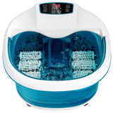 家用泡泡电动按摩滚轮足疗浴缸-蓝色 Foot Spa Tub with Bubbles and Electric Massage Rollers for Home Use-Blue