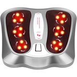 指压加热电动揉捏足背按摩器-银色 Shiatsu Heated Electric Kneading Foot and Back Massager-Silver