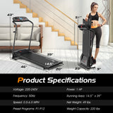 1 HP 电动移动电源折叠跑步机带操作显示屏 1 HP Electric Mobile Power Foldable Treadmill with Operation Display