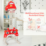 三合一儿童篮球框可调节高度带球玩具套装-红色 3-in-1 Basketball Hoop for Kids Adjustable Height Playset with Balls-Red