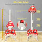 三合一儿童篮球框可调节高度带球玩具套装-红色 3-in-1 Basketball Hoop for Kids Adjustable Height Playset with Balls-Red